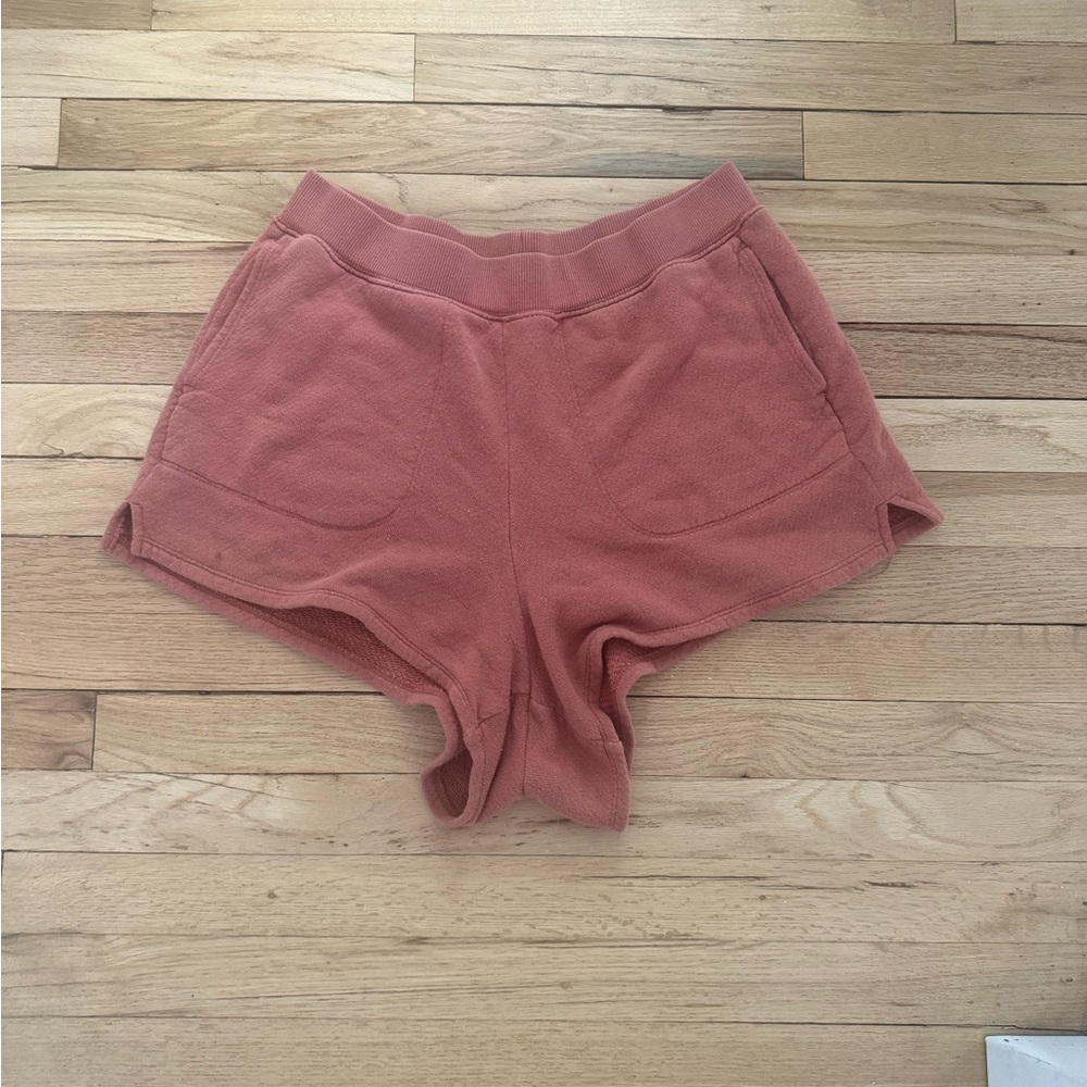 Madewell Pink Athletic Shorts with Curved Hem